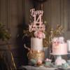 14th Birthday Cake Topper - Double Sided Rose Rose Gold Glitter, Happy 14th birthday Cake Topper for girls,14 Cake Topper For girls, 14th birthday decorations,14th Birthday Cake Topper Fourteen view 2