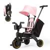 5-in-1 Compact, Foldable Tricycle - Suitable for Toddlers 10 to 36 Months Push Tricycle Bike for Toddlers with Removable Handle Seat Adjustable Canopy for Kids Pink view 1