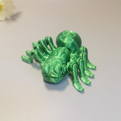 3D Printed Spider Ornament 3D Spider Toys Colorful Animal Crafts Full Body Joints Movable Ornament Quirky Gift for Friends 10.5CM/4.13in (Green)