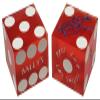 Authentic Las Vegas Casino Dice Craps Stick Sets with Matching Serial Numbers 5-Dice Plus Storage Pouch - Bally's (Red Frosted) view 3