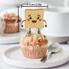 18pcs Gold Glitter Toast Dessert Cupcake Topper Pick for Toast Bread Food Theme Decor Supplies Baby Shower Men Boys Women Girls Happy Birthday Sports Stars Party Decorations view 2