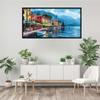 City Lake Paint by Numbers for Adults, DIY Paint by Number Acrylic with 3 Brushes, DIY Painting by Numbers for Beginner Kits, DIY Canvas Oil Painting Kit for Home Wall Decor Gift (No Frame) 40x120cm view 2