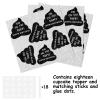 18pcs Black Glitter Poop Dessert Cupcake Topper Pick for Funny Oh Theme Decor Supplies Men Women Happy Birthday Party Decoration view 3