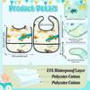2ooya 6Pcs Waterproof Toddler Bibs Baby Feeding Bib Set with Crumb Catcher Pocket, Infant Adjustable Baby Teething Bib, Babies Sleeveless Vehicles Food Bibs Keepsake Gift for Baby Shower, 6-24 Months view 2