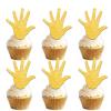 18pcs Gold Glitter Hand Dessert Cupcake Topper Pick for High Five Theme Decor Supplies Boys Girls Happy 5th Birthday Decorations view 1