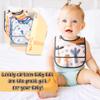 2ooya 6Pcs Waterproof Toddler Bibs Baby Feeding Bib Set with Crumb Catcher Pocket, Adjustable Infant Baby Teething Bib, Babies Sleeveless Animals Food Bibs Keepsake Gift for Baby Shower, 6-24 Months view 4