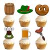 18pcs Glitter Beer Dessert Cupcake Topper Pick for Oktoberfest German Beer Theme Decorations Men Women Happy Birthday Party Decor Supplies view 1