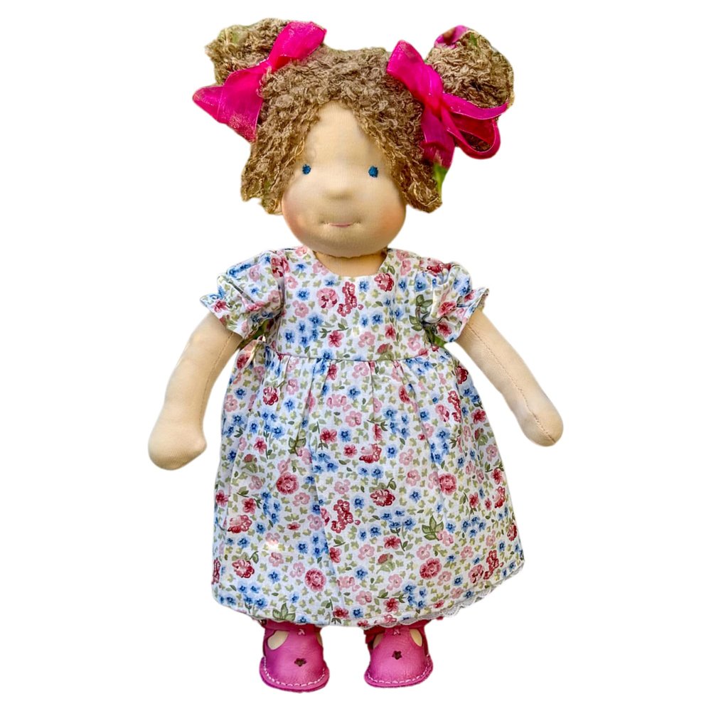 14 Inch Handmade Waldorf Doll Baby - Interactive Soft Doll for Toddlers 1-3, Great Birthday Gift for 2 Year Old Girls