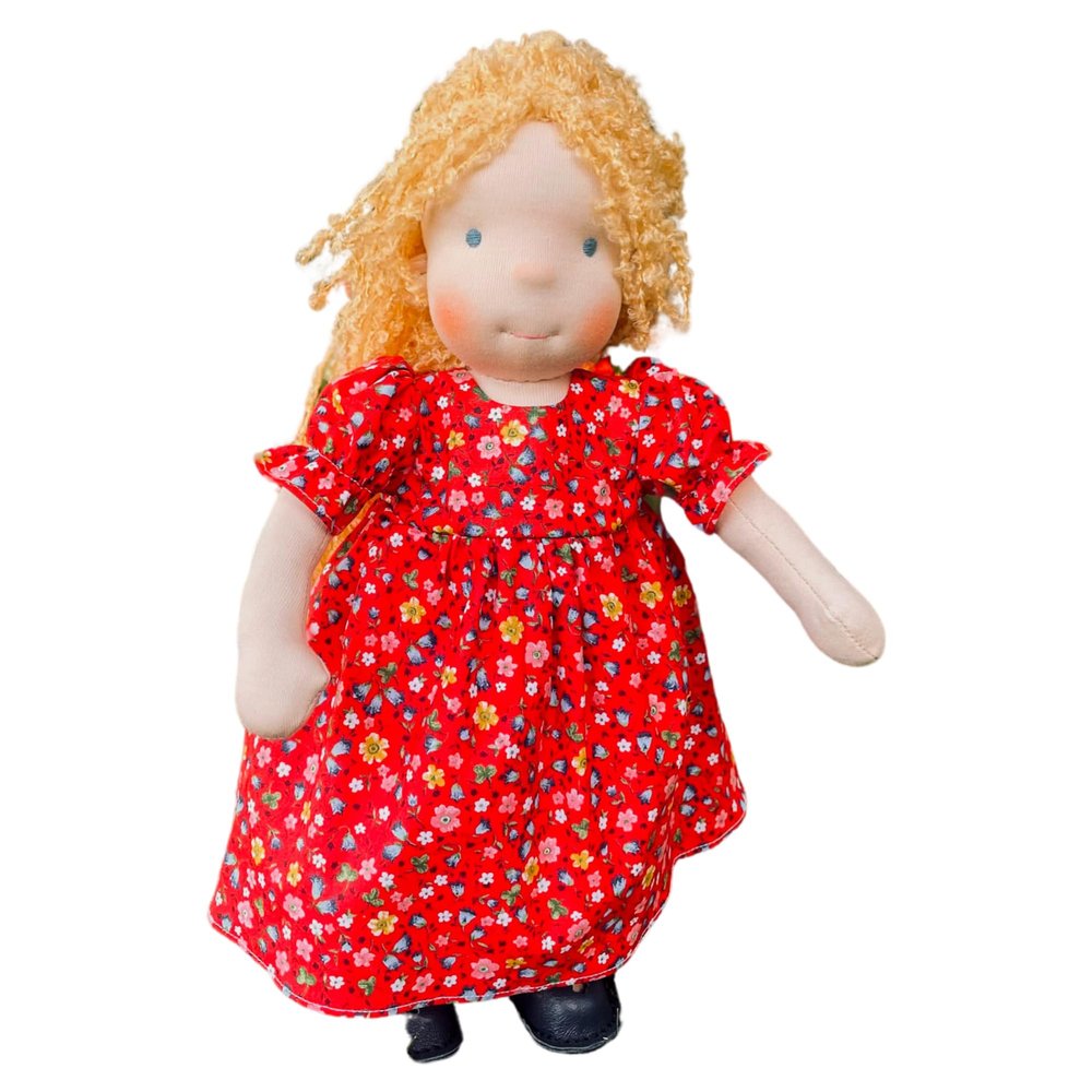 14-Inch Handmade Waldorf Doll Baby - Safe, Soft Rag Doll for Toddlers 1-3, Birthday or Shower Gift Idea for 2 Year Old Girl