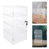 4 Tiers Acrylic Display Case, Countertop Display Case with Lock and 2 Keys, Locking Display Case, Clear Showcase Retail Display Cabinet Safe Storage for Retail Displays, Home, Office, and More view 2