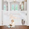 Retractable Baby Gates with Cat Door 80" Wide Retractable Dog Gate with Pet Door Outdoor Retractable Gate for Dogs Retractable Pet Gate with Door Mesh Baby Gate Retractable Mesh Dog Gate (White) view 1