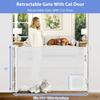 Retractable Baby Gates with Cat Door 80" Wide Retractable Dog Gate with Pet Door Outdoor Retractable Gate for Dogs Retractable Pet Gate with Door Mesh Baby Gate Retractable Mesh Dog Gate (White) view 2
