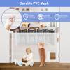 Retractable Baby Gates with Cat Door 80" Wide Retractable Dog Gate with Pet Door Outdoor Retractable Gate for Dogs Retractable Pet Gate with Door Mesh Baby Gate Retractable Mesh Dog Gate (White) view 3