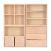 4 Pcs 1:12 Doll House Cabinet Set Simple Design Practical Lifelike Miniature Wooden Dollhouse Furniture Cabinet, Dollhouse Cabinet Set, Wooden Dollhouse Furniture, Display Cabinet view 1