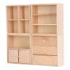 4 Pcs 1:12 Doll House Cabinet Set Simple Design Practical Lifelike Miniature Wooden Dollhouse Furniture Cabinet, Dollhouse Cabinet Set, Wooden Dollhouse Furniture, Display Cabinet view 2