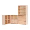 4 Pcs 1:12 Doll House Cabinet Set Simple Design Practical Lifelike Miniature Wooden Dollhouse Furniture Cabinet, Dollhouse Cabinet Set, Wooden Dollhouse Furniture, Display Cabinet view 3