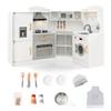 Corner Wooden Play Kitchen Set for Kids w/Lights & Sounds, Toy Kitchen Set w/Chef Suit Set, Toddler Kitchen w/Ice Make, Washing Machine, Microwave, Sink, Kids Kitchen Playset for 3+ Toddlers, White view 1