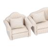 1:12 Scale 3pc Doll House Furnitures Parlor Bedroom Decoration Accessories, Dollhouse Couch Dollhouse Sofa Hand Crafted High Simulation Miniature Sofa for Dollhouse Accessories view 3