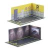 JWQFBC 2X 1:24 Scale Car Model Parking Area with Diorama Setup, Yellow Wall, 250x140x95mm view 1