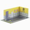 JWQFBC 2X 1:24 Scale Car Model Parking Area with Diorama Setup, Yellow Wall, 250x140x95mm view 3