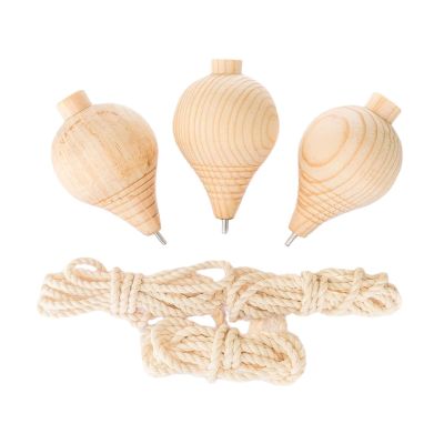 JISADER 3X Classic Wooden Trompos with Strong for Adults Party Favors