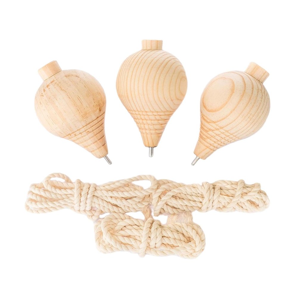 JISADER 3X Classic Wooden Trompos with Strong for Adults Party Favors