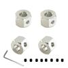 4PCS 5mm to 12mm Metal Combiner Wheel Hub Hex Adapter for WPL D12 C14 C24 B14 B16 MN D90 D91 RC Car Upgrade Parts 4PCS 5mm to 1(Black) view 3