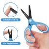 Asdirne Kids Scissors, Safety Children Scissors, Craft Scissors with Blunt Tip Stainless Steel Blades and Soft Grip, Great for Home and School,13.5cm, Blue view 3