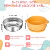 Dualshine 6 Pack 304 Stainless Steel Baby Bowls with Removable Non-Slip Silicone Shell, Suction Bowls for Baby, Scald-Resistant Food Containers, for Kids, Babies Food Feeding6 Colors view 4
