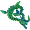 Articulated Dragon Fidget Majestic Sea Dragon with opening mouth 3D Printed Animals Flexible (Blue Green) view 1