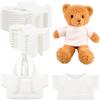 20 Pcs Stuffed Animal Toy White Clothing Sublimation Blank Bear Clothes Include 10 Teddy Bear Blank Hoodie 10 Teddy Bear White Shirt for 15 Inch Stuffed Bears Dolls DIY (Color Style 1) view 1