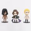 6PCS/Set Eren Jaeger Figure Cake Topper Mini Anime Titan Figure Model, 10cm Cartoon Action Figure Desktop Decoration Party Supplies Gifts for Fans view 2