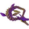 Articulated Dragon Fidget Majestic Sea Dragon with opening mouth 3D Printed Animals Flexible (Purple Gold) view 1