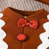 dPois Infant Baby Ginger Bread Costume Outfits Long Sleeve Bodysuit Jumpsuit with Cookie Hats Set Holiday Dress Up Brown 6-12 Months view 4