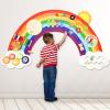 5FT Large Sunshine Rainbow Wooden Activity Wall Panel Christmas Gift Educational Montessori Toy for Toddler Kids Interactive Sensory Activity Busy Board Daycare Learning Center Toddler Room Decor view 1
