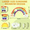 5FT Large Sunshine Rainbow Wooden Activity Wall Panel Christmas Gift Educational Montessori Toy for Toddler Kids Interactive Sensory Activity Busy Board Daycare Learning Center Toddler Room Decor view 2