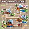 MEDMHSMA 205Pcs Dinosaur Toys Magnetic Blocks Build 3D Dinosaur World Jurassic Scenes, 1" Magnetic Building Blocks Magnet Cubes Tiles for Toddler Boys Girls 3+, STEM Sensory Building Toys Games view 4