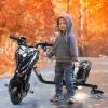 Drift Trike, Big Wheel Drifting Tricycle for Ages 8+with Strong Steel Frame, Kids Ride on Tricycles with Adjustable Seat, Ride-On Toy for Boys and Girls Black Black White view 3