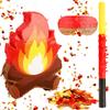 Camping Bonfire Piata Fake Flame Pinata Adventure Campfire Pinata with Stick Blindfold Confetti and Hanging Loop for Camping Adventure Birthday Party Decoration Props, 16 x 12 Inches