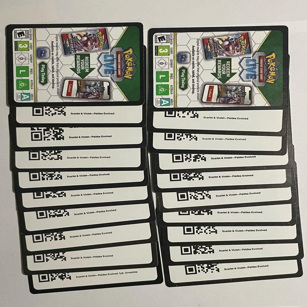 20 Official Online Code Cards - (Scarlet & Violet - Paldea Evolved) + 2 Random Bonus Codes
