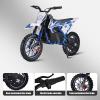 350W Motor Dirt Bike Electric Motocross Off-Road Bike for Age 13+, Up to 45 Minutes Continuous Ride Time, 10" Air-Filled Tires, Hand-Operated Rear Brake, Twist Grip Throttle, Chain-Driven Motor Blue view 4