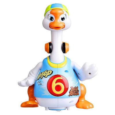 Dusky Shark Dancing Hip Hop Goose Musical Toy for Kids  Developmental Playmate (Blue)