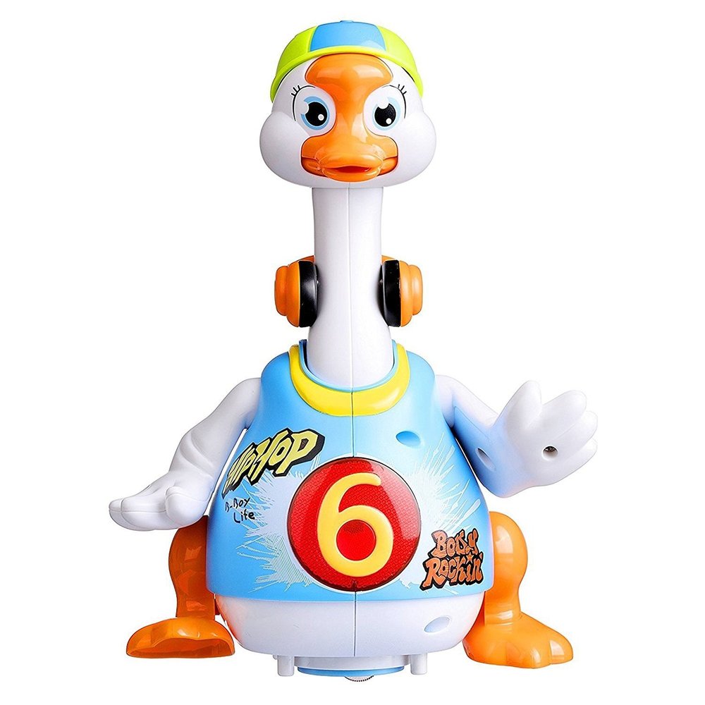Dusky Shark Dancing Hip Hop Goose Musical Toy for Kids  Developmental Playmate (Blue)