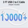 AddAcc 20W USB C Charger Block Compatible KITWLEMEN, ONLYNEW Rechargeable Camping Fan, Amacool Stroller Fan, VENTY Portable Fan, 5V/3A Charging Adapter, 3.3FT Fast Type-C Charger Cable view 2