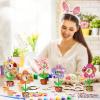 24 Sets Spring Wooden Crafts Bulk Mother's Day Flower DIY Picture Frame Kit Unfinished Solid Wood Flower Picture Frames Craft with Gems Sticker Paint Brush for DIY Birthday Party Gift(Daisy) view 2