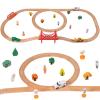 Wooden Train Set for Kids Ages 4-8, Wood Train Track with Magnetic Toy Train Accessories for Toddlers 3-5 Year Old Boy & Girl, Railway Set Road Sign Fit Major Brand Christmas Toy (40 Pieces) view 1