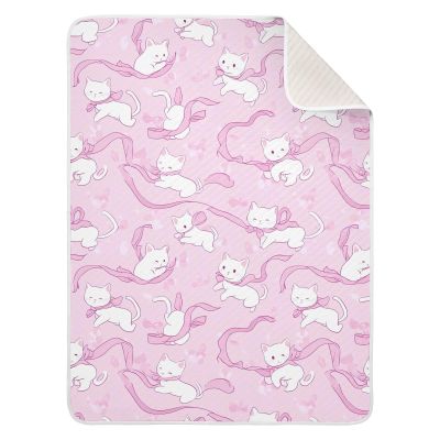 Cotton Baby Blanket Soft Cozy Throw Blanket Nursery Swaddle Receiving Blankets for Toddler Bed 30" x 40 - Bow Tie Cats
