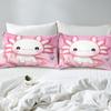 Manfei Kawaii Axolotl Kids Duvet Cover Set Toddler Size, Pink Axolotl Princess Bedding Set for Girls Room Decor, Cute Animal Comforter Cover, Lightweight Bedspread Cover, 1 Pillowcase, No Comforter view 4