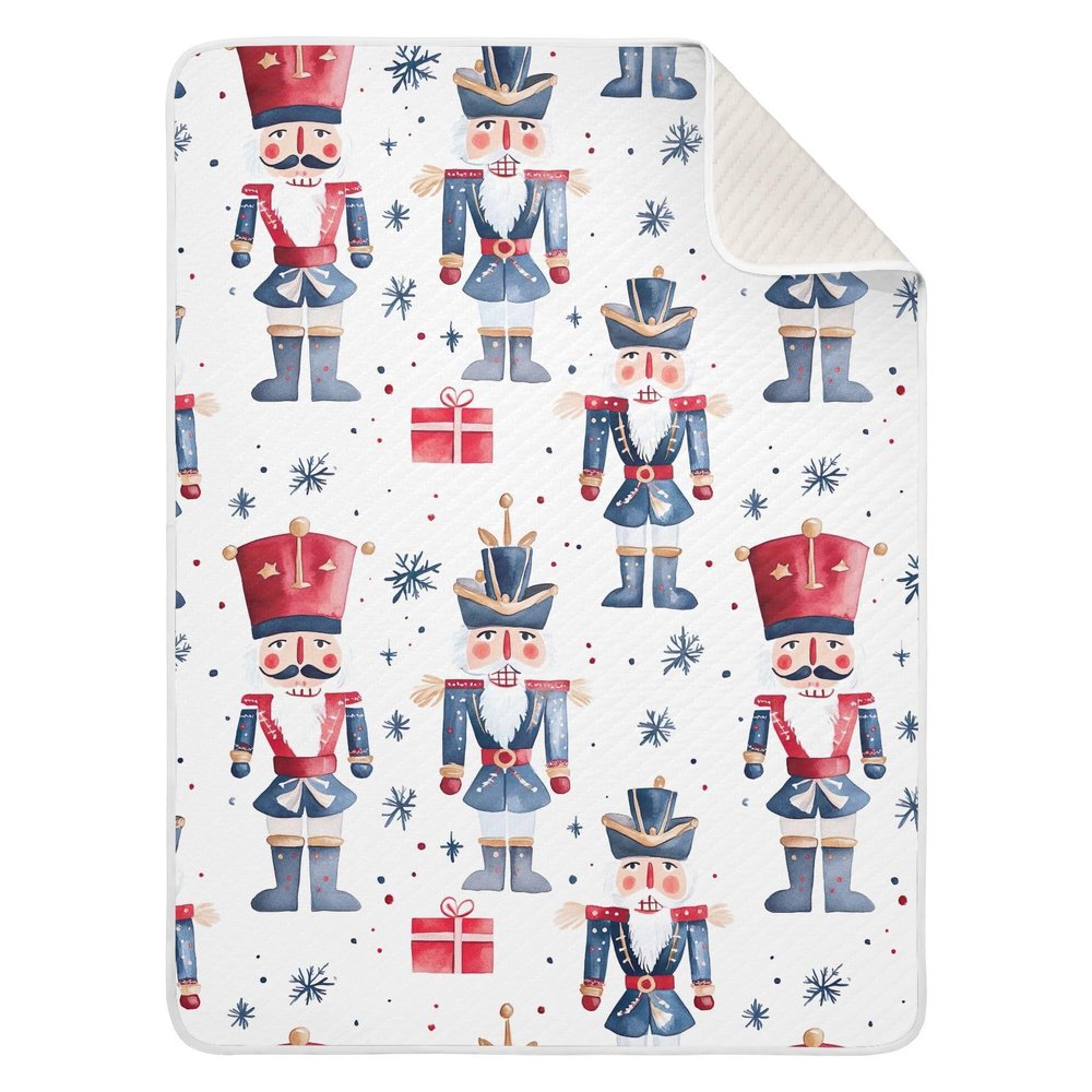 Cotton Baby Blanket Soft Cozy Throw Blanket Nursery Swaddle Receiving Blankets for Toddler Bed 30" x 40 - Christmas Soldiers