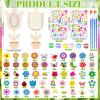 24 Sets Spring Wooden Crafts Bulk Flower DIY Picture Frame Kit Unfinished Solid Wooden Flower Shape Picture Frames Crafts with Gems Stickers Paint Brush for Spring Mother's Day Party(Tulip) view 3